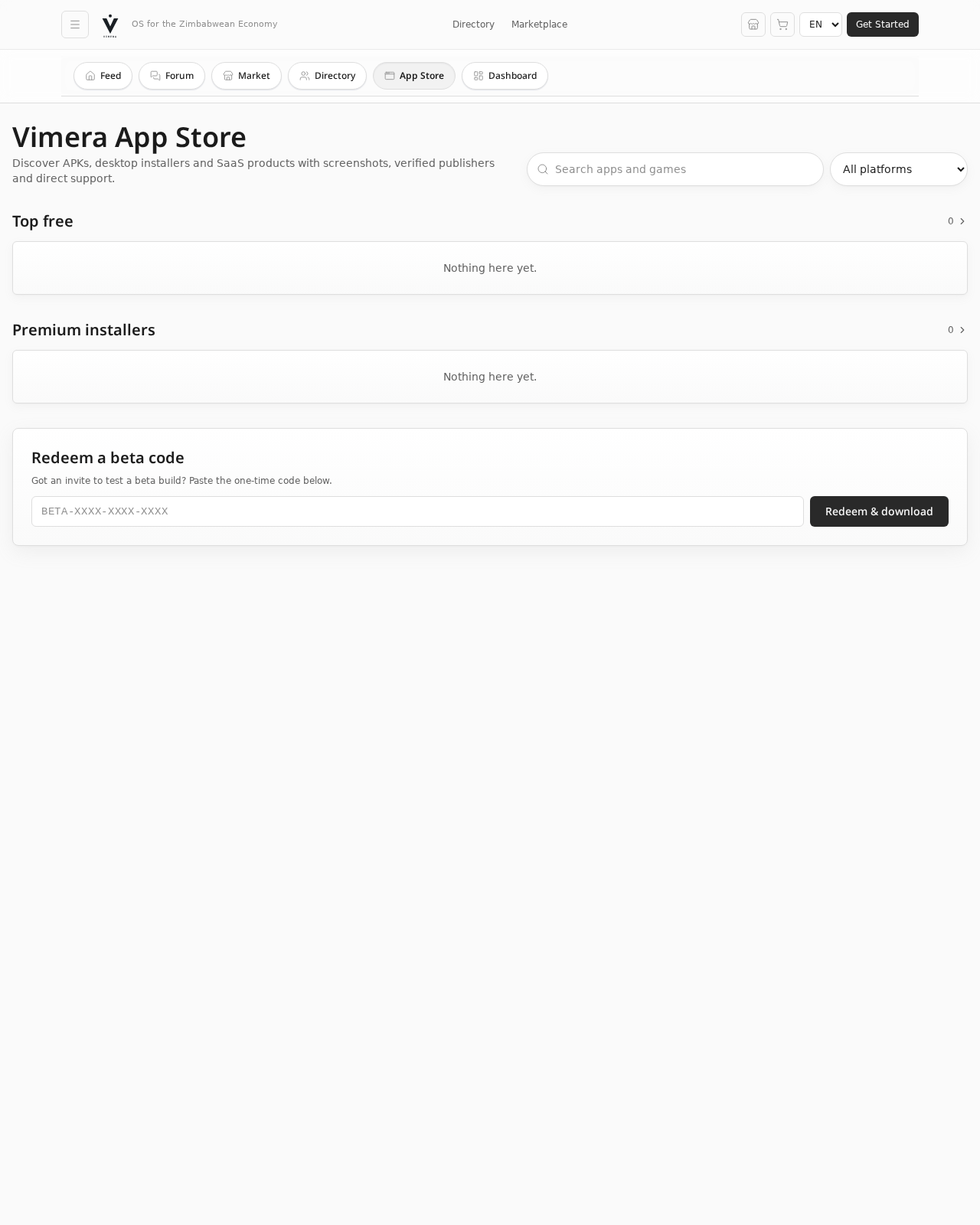 Vimera App Store